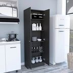 Garde-manger multistockage, cinq étagères, meuble à double porte