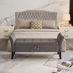 Banc de lit 51,5 po avec rangement, canapé-lit peu encombrant en velours pour salon, appartement et bureau