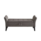 Banc de lit 51,5 po avec rangement, canapé-lit peu encombrant en velours pour salon, appartement et bureau