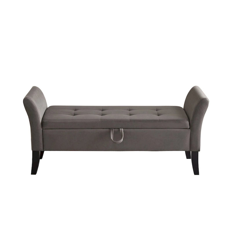 Banc de lit 51,5 po avec rangement, canapé-lit peu encombrant en velours pour salon, appartement et bureau