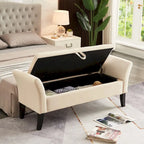 Banc de lit 51,5 po avec rangement, canapé-lit peu encombrant en velours pour salon, appartement et bureau