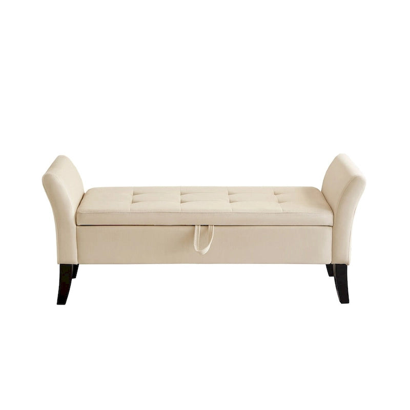 Banc de lit 51,5 po avec rangement, canapé-lit peu encombrant en velours pour salon, appartement et bureau