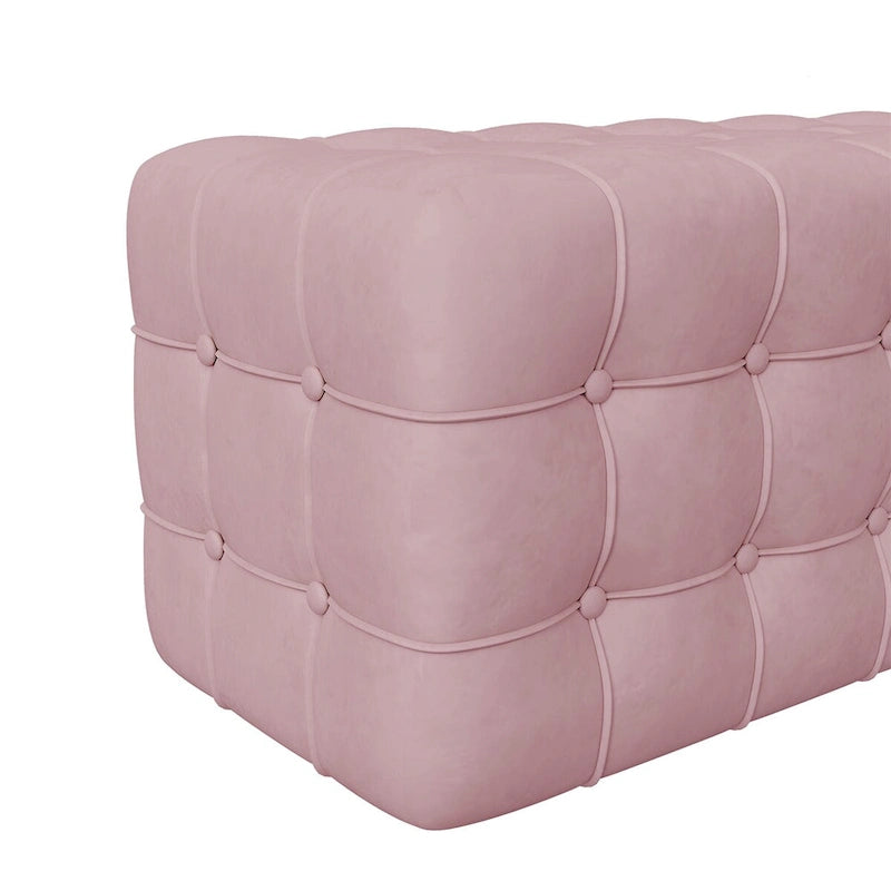 Pouf Ottoman Entièrement Recouvert de Velours