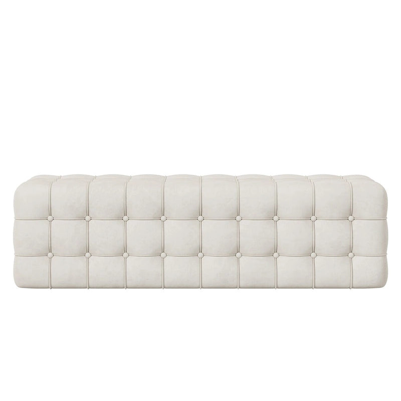 Pouf Ottoman Entièrement Recouvert de Velours