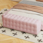 Pouf Ottoman Entièrement Recouvert de Velours