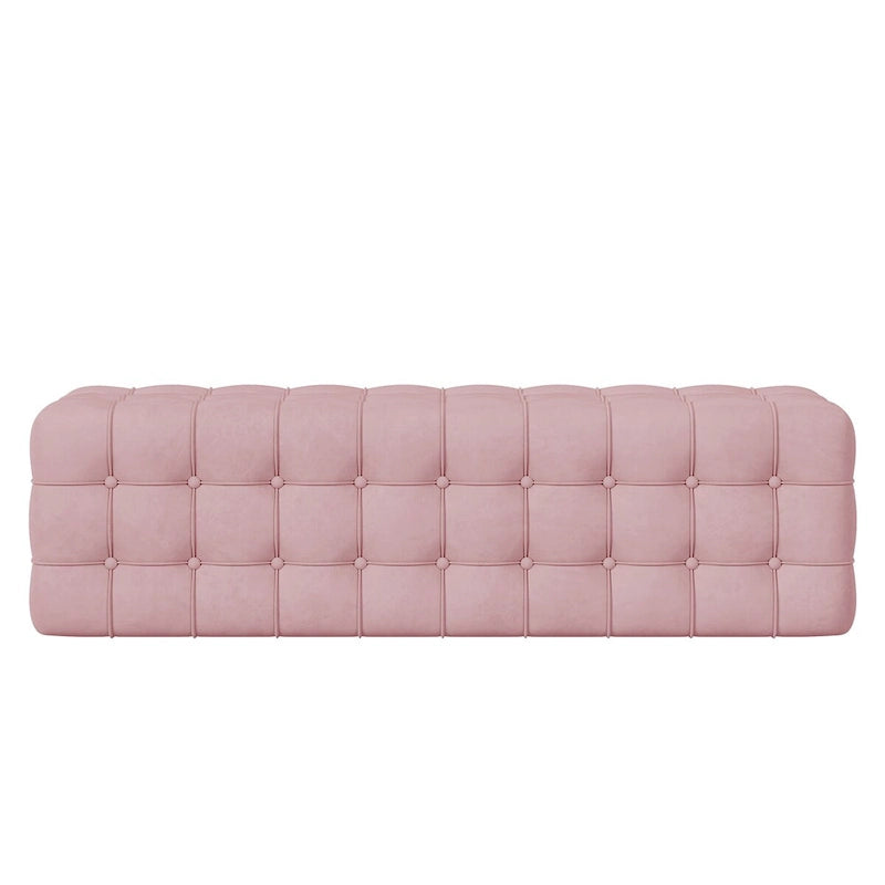 Pouf Ottoman Entièrement Recouvert de Velours