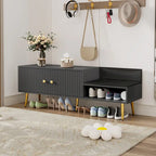 Banc de rangement pour chaussures moderne avec rangement dissimulé et coussins rembourrés pour chambre à coucher, salon et entrée