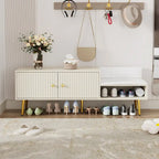 Banc de rangement pour chaussures moderne avec rangement dissimulé et coussins rembourrés pour chambre à coucher, salon et entrée