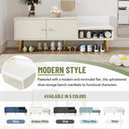 Banc de rangement pour chaussures moderne avec rangement dissimulé et coussins rembourrés pour chambre à coucher, salon et entrée