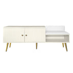 Banc de rangement pour chaussures moderne avec rangement dissimulé et coussins rembourrés pour chambre à coucher, salon et entrée