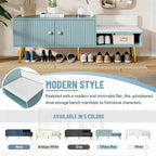 Banc de rangement pour chaussures moderne avec rangement dissimulé et coussins rembourrés pour chambre à coucher, salon et entrée