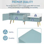 Banc de rangement pour chaussures moderne avec rangement dissimulé et coussins rembourrés pour chambre à coucher, salon et entrée