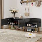 Banc de rangement pour chaussures moderne avec rangement dissimulé et coussins rembourrés pour chambre à coucher, salon et entrée