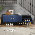 Banc de rangement pour chaussures moderne avec rangement dissimulé et coussins rembourrés pour chambre à coucher, salon et entrée