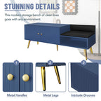 Banc de rangement pour chaussures moderne avec rangement dissimulé et coussins rembourrés pour chambre à coucher, salon et entrée