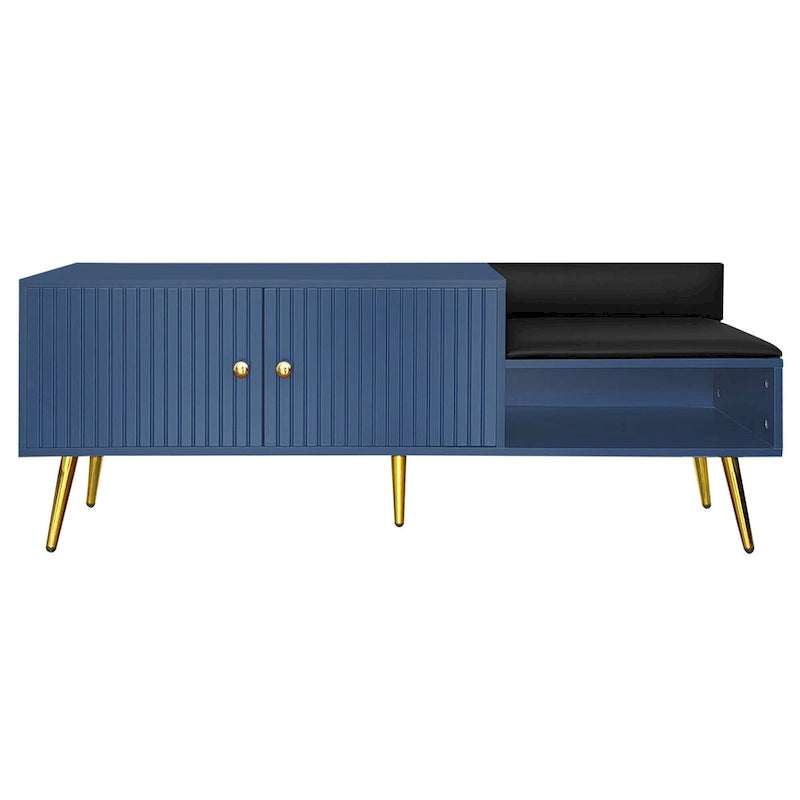 Banc de rangement pour chaussures moderne avec rangement dissimulé et coussins rembourrés pour chambre à coucher, salon et entrée