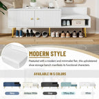 Banc de rangement pour chaussures moderne avec rangement dissimulé et coussins rembourrés pour chambre à coucher, salon et entrée