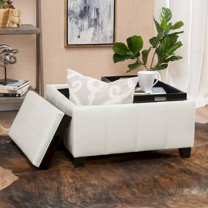 Banc de rangement ottoman rembourré moderne