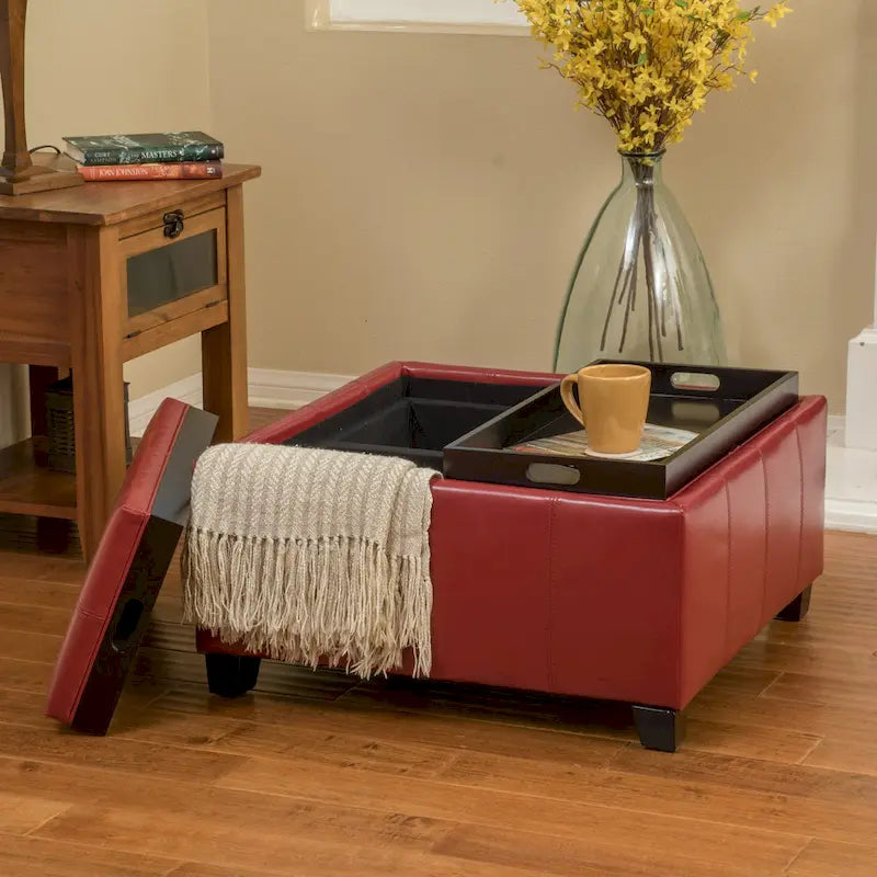 Banc de rangement ottoman rembourré moderne