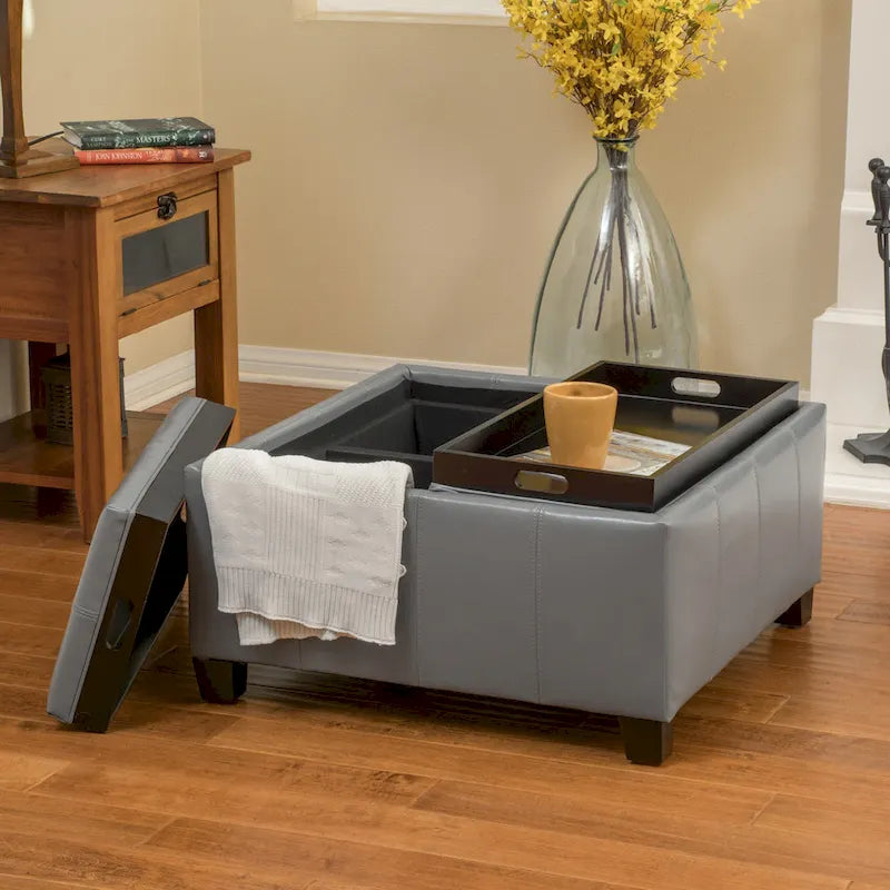 Banc de rangement ottoman rembourré moderne