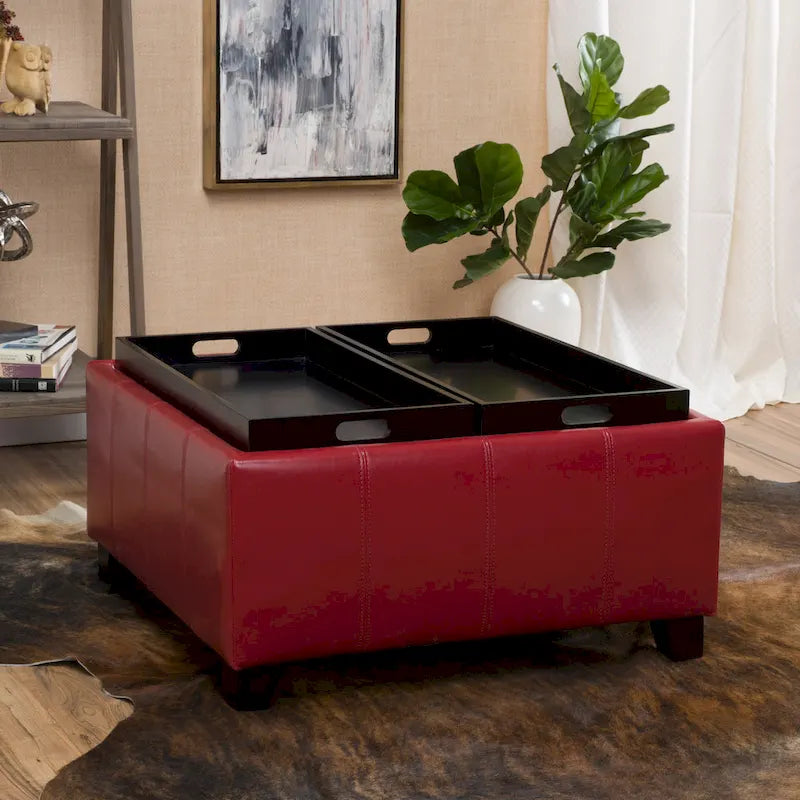 Banc de rangement ottoman rembourré moderne