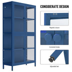 Meuble de rangement à quatre portes avec étagères réglables et pieds Meuble d'appoint en acier laminé à froid pour salon ou cuisine