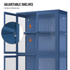 Meuble de rangement à quatre portes avec étagères réglables et pieds Meuble d'appoint en acier laminé à froid pour salon ou cuisine