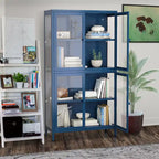 Meuble de rangement à quatre portes avec étagères réglables et pieds Meuble d'appoint en acier laminé à froid pour salon ou cuisine