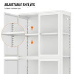 Meuble de rangement à quatre portes avec étagères réglables et pieds Meuble d'appoint en acier laminé à froid pour salon ou cuisine