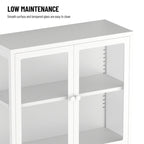 Meuble de rangement à quatre portes avec étagères réglables et pieds Meuble d'appoint en acier laminé à froid pour salon ou cuisine