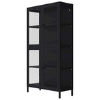 Meuble de rangement à quatre portes avec étagères réglables et pieds Meuble d'appoint en acier laminé à froid pour salon ou cuisine