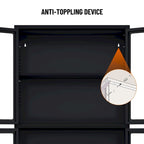 Meuble de rangement à quatre portes avec étagères réglables et pieds Meuble d'appoint en acier laminé à froid pour salon ou cuisine