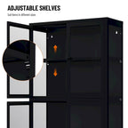 Meuble de rangement à quatre portes avec étagères réglables et pieds Meuble d'appoint en acier laminé à froid pour salon ou cuisine