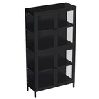 Meuble de rangement à quatre portes avec étagères réglables et pieds Meuble d'appoint en acier laminé à froid pour salon ou cuisine