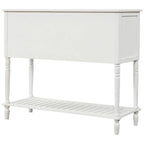 Buffet Console avec étagère inférieure, meuble de rangement en bois/verre style ferme pour salon (Gris antique)