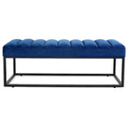 Banc ottoman rembourré à base métallique pour entrée et salon