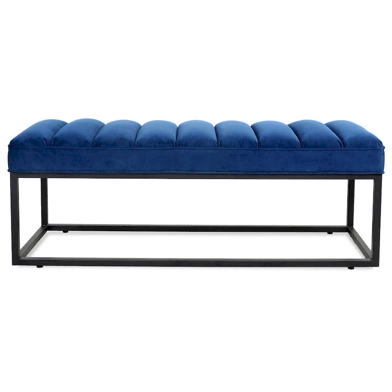 Banc ottoman rembourré à base métallique pour entrée et salon