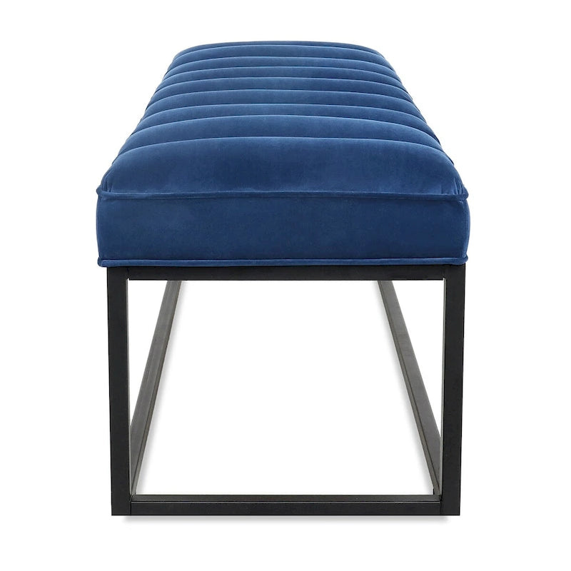 Banc ottoman rembourré à base métallique pour entrée et salon