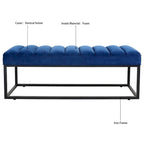 Banc ottoman rembourré à base métallique pour entrée et salon