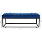 Banc ottoman rembourré à base métallique pour entrée et salon