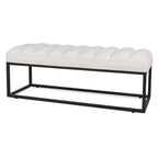Banc ottoman rembourré à base métallique pour entrée et salon