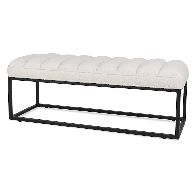 Banc ottoman rembourré à base métallique pour entrée et salon