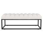 Banc ottoman rembourré à base métallique pour entrée et salon