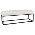 Banc ottoman rembourré à base métallique pour entrée et salon