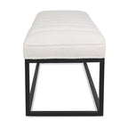 Banc ottoman rembourré à base métallique pour entrée et salon