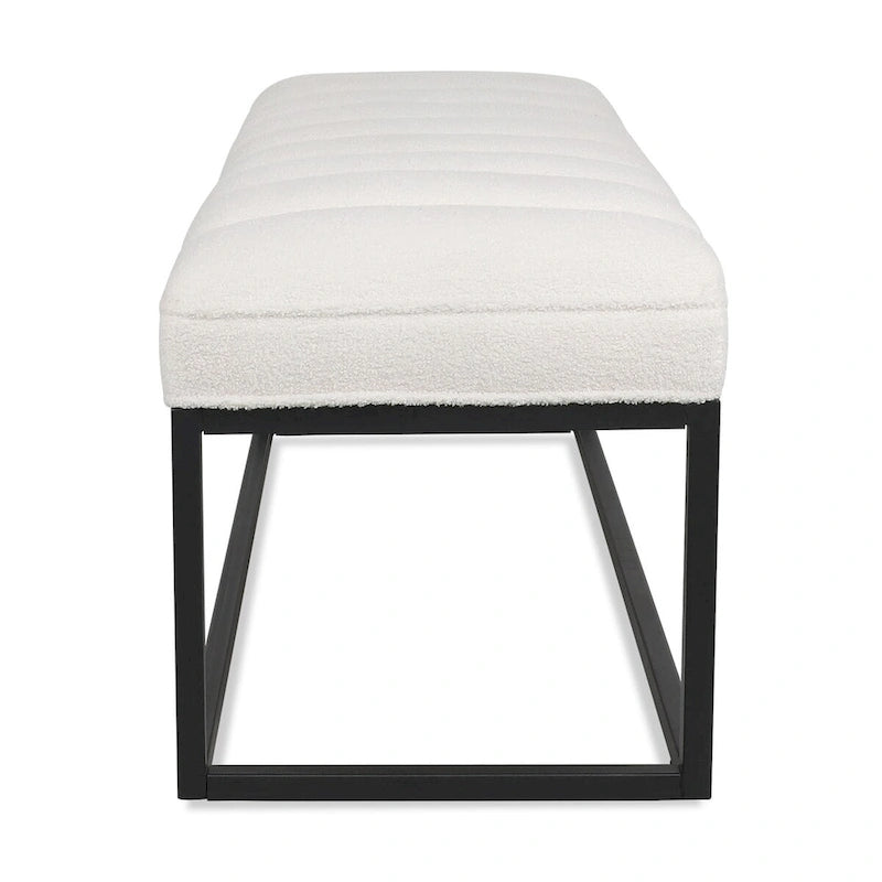 Banc ottoman rembourré à base métallique pour entrée et salon