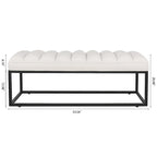 Banc ottoman rembourré à base métallique pour entrée et salon