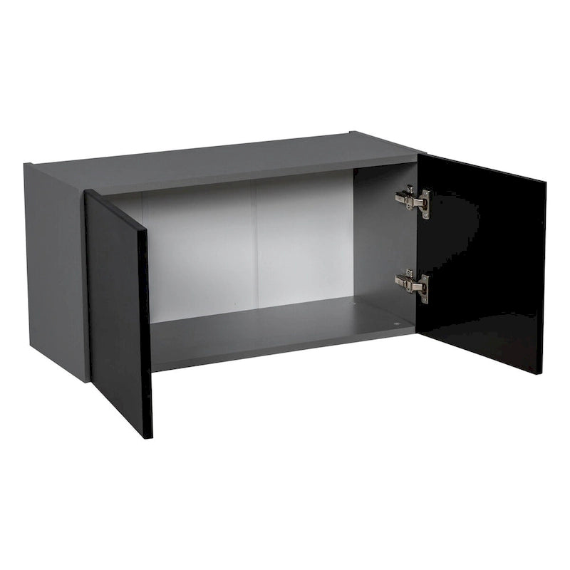 Armoire murale à double porte gris 30 x 18 - 30 x 18 x 12