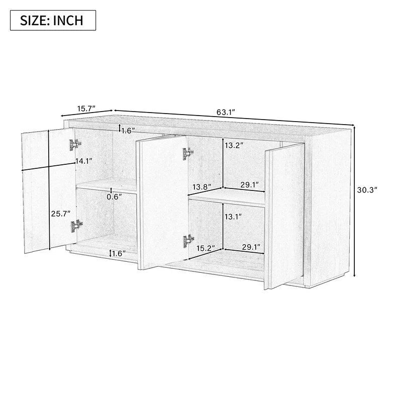 63.1W Armoire/Buffet 4 portes - S.O.
