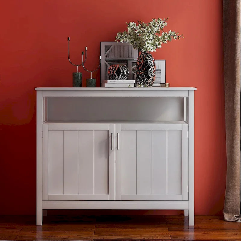 Buffet de cuisine et armoire de rangement-Blanc